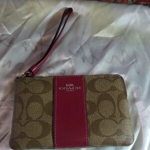 Coach Brown and Pink Wristlet